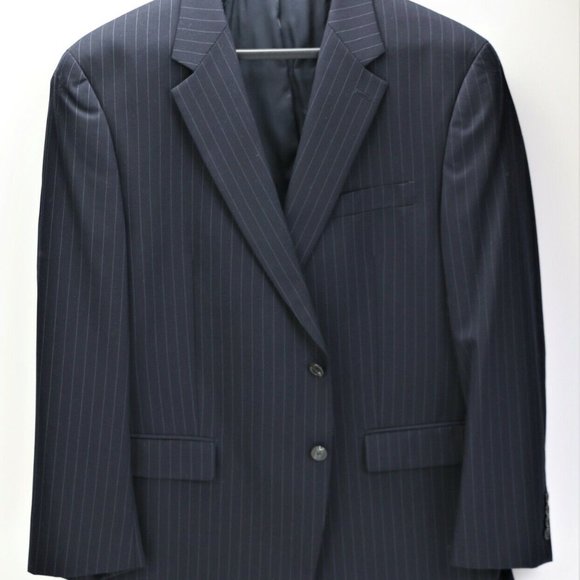 Calvin Klein Men's Sport Coat Size 46 R 100% Wool Jacket Blazer Dark Navy - Picture 2 of 13